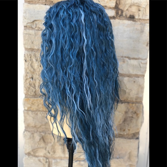Blue Long Curly Soft Swisslace Lacefront wig - Picture 16 of 16